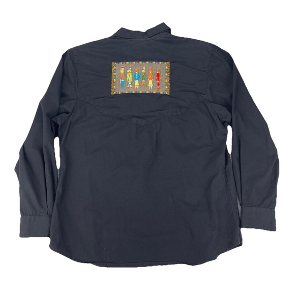 VTG Gerard By Pege Shirt Womens Small Southwest Aztec Long Sleeve Western Cowboy - Picture 2 of 12